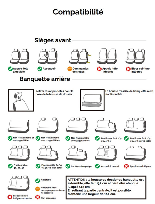 Housses 5 places grises